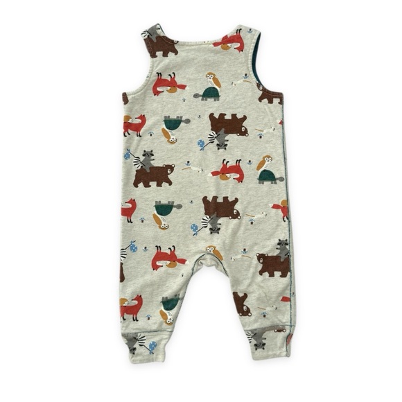Hanna Andersson Neutral Woodland Animal Jump Suit - Woodland Animal Print 6-12m - Picture 2 of 3